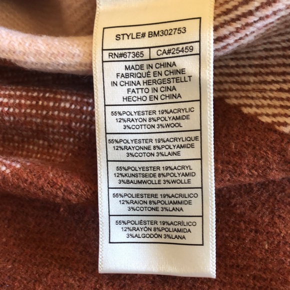 Steve Madden BB DAKOTA woman’s Rust & Cream Skacket with Fringe / Medium - Picture 4 of 8